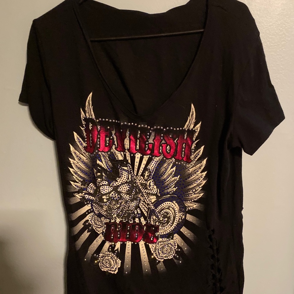 Black Liberty Wear clothes Devilish Ride motorcycle shirt. Xl NEW